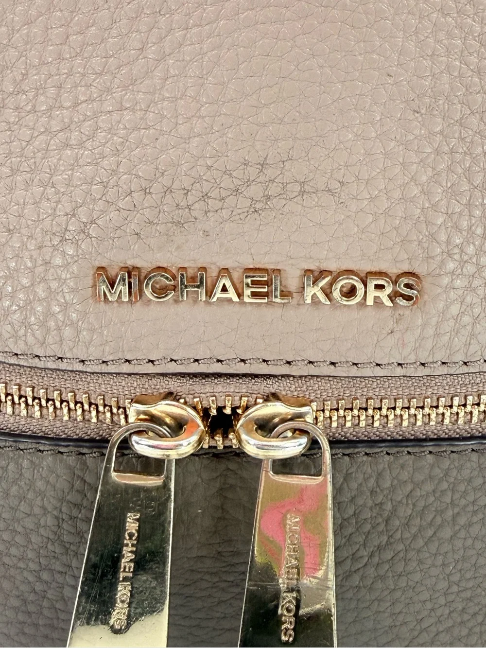 MICHAEL KORS Two-Tone Pebbled Leather Backpack